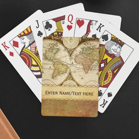 Old World Map Design Customized Photo Printed Playing Cards