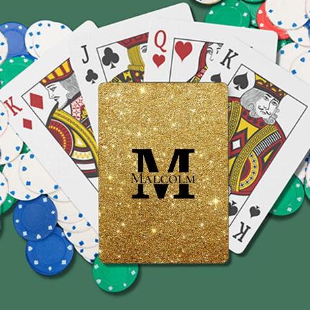 Gold Glitter Design Customized Photo Printed Playing Cards