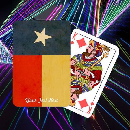 Texas Flag Design with Name Customized Photo Printed Playing Cards