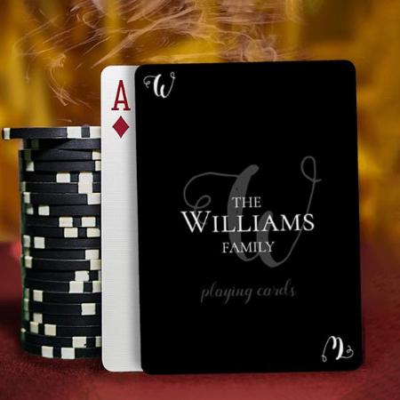 Family Monogram Customized Photo Printed Playing Cards