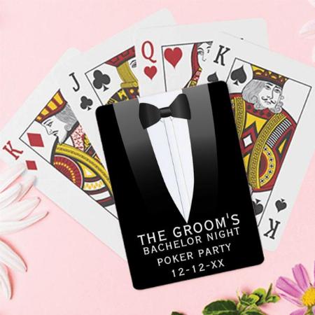 Tuxedo Wedding Bachelor Party Groomsmen Favor Customized Photo Printed Playing Cards