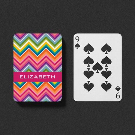 Huge Colorful Chevron Pattern Design Customized Photo Printed Playing Cards