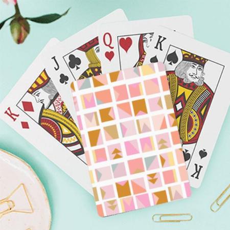 Pink Box Pattern Design Customized Photo Printed Playing Cards