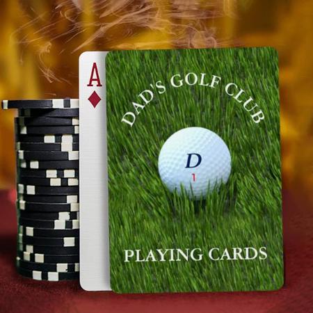 Modern Golfer Dad's Golf Club Customized Photo Printed Playing Cards