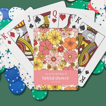 Floral Bridal Shower Design Customized Photo Printed Playing Cards
