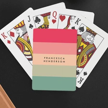 Colorblock Horizontal Stripe Customized Photo Printed Playing Cards