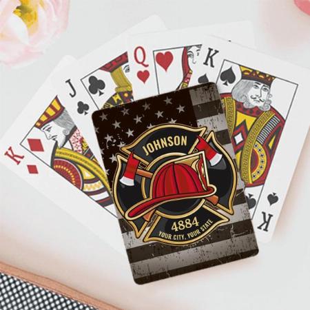 Firefighter Design Customized Photo Printed Playing Cards