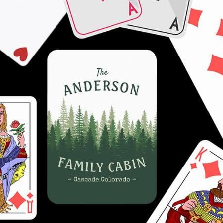 Tree Forest Design Customized Photo Printed Playing Cards