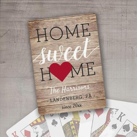 Home Sweet Home Family Name Customized Photo Printed Playing Cards