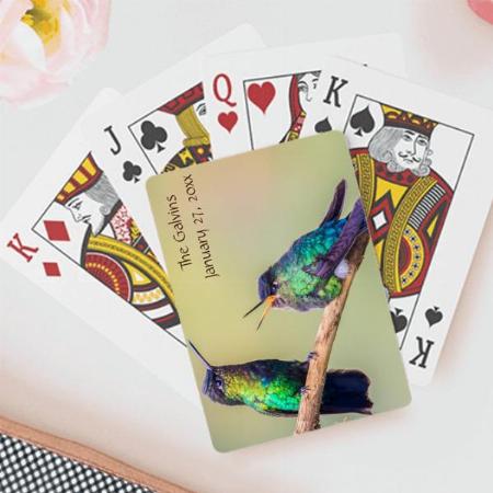 Colorful Hummingbird Couple Customized Photo Printed Playing Cards