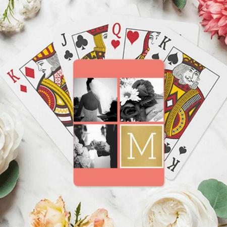 Wedding Photo Collage Monogram Customized Photo Printed Playing Cards