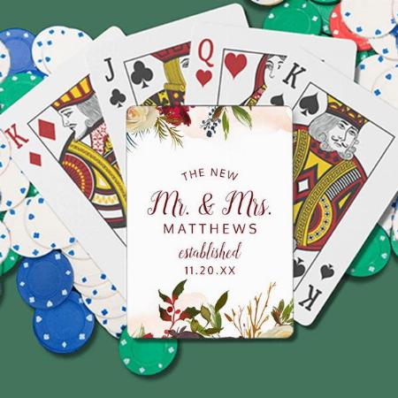The New Mr. and Mrs. Newlyweds Design Customized Photo Printed Playing Cards