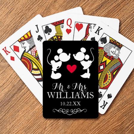 Mickey & Minnie Wedding Design Customized Photo Printed Playing Cards