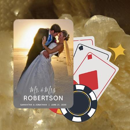 Mr. and Mrs. Wedding Photo Customized Photo Printed Playing Cards