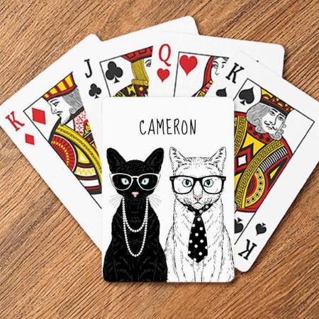 Cat Couple Design Customized Photo Printed Playing Cards