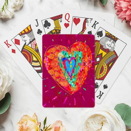 Heart Design Customized Photo Printed Playing Cards