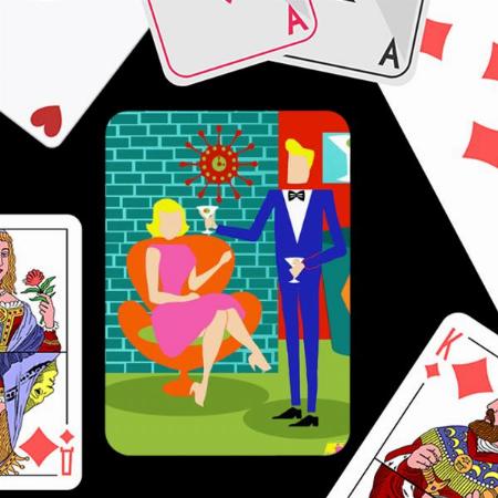 Couple Cartoon Design Customized Photo Printed Playing Cards