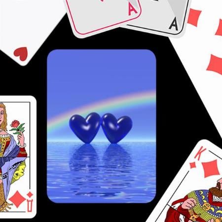 Blue Heart Design Customized Photo Printed Playing Cards