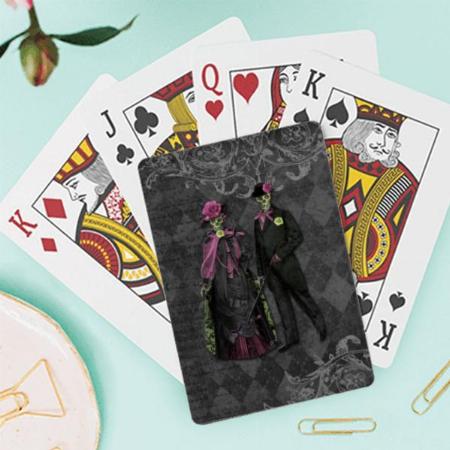 Skeleton Couple Design Customized Photo Printed Playing Cards