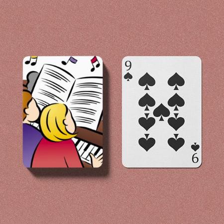Couple Reading Book Design Customized Photo Printed Playing Cards