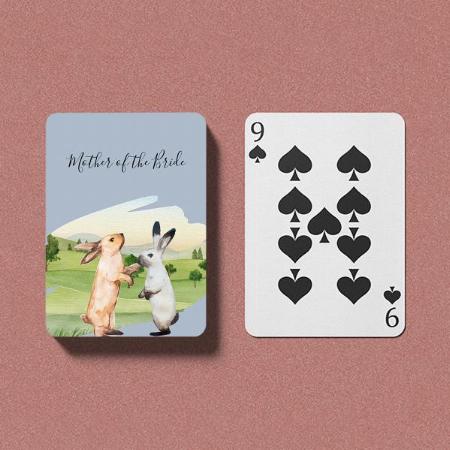 Rabbits Couple Garden Design Customized Photo Printed Playing Cards