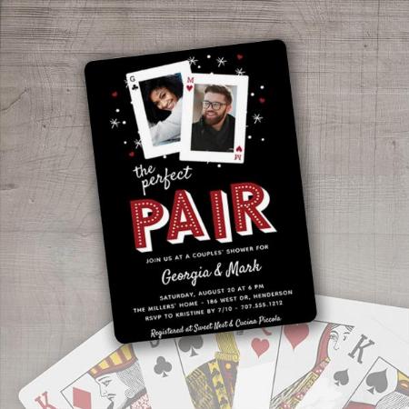 Perfect Pair Casino Theme Couples Customized Photo Printed Playing Cards