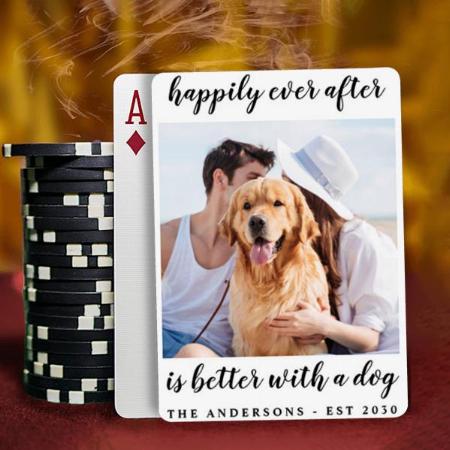 Happily Ever After Photo Wedding Customized Photo Printed Playing Cards