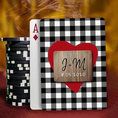 Valentines Day Couple Initials Heart Customized Photo Printed Playing Cards