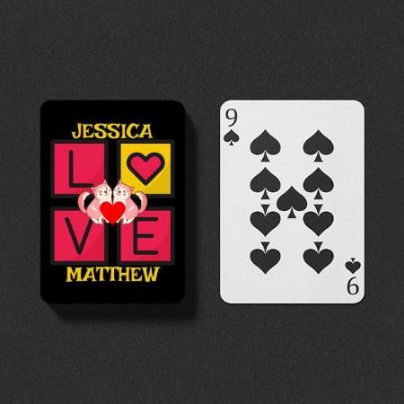 Cute Valentine, Sweet for Couple Customized Photo Printed Playing Cards