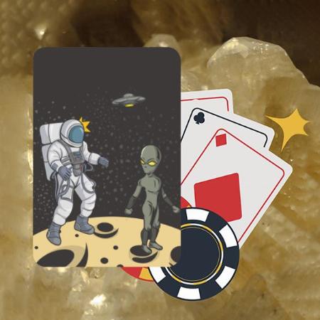 Astronaut with Alien Design Customized Photo Printed Playing Cards
