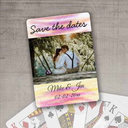 Colorful Save The Date Photo Name Customized Photo Printed Playing Cards