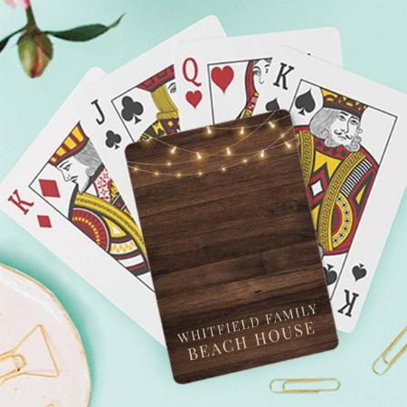 Rustic Wood Design Customized Photo Printed Playing Cards