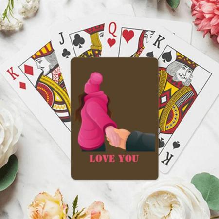 Love You Couple Design Customized Photo Printed Playing Cards