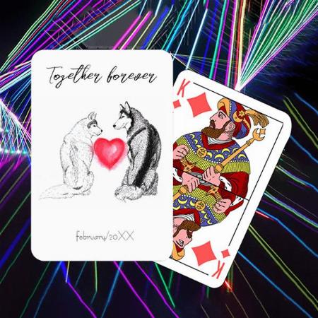 Couple Wolf Design Customized Photo Printed Playing Cards