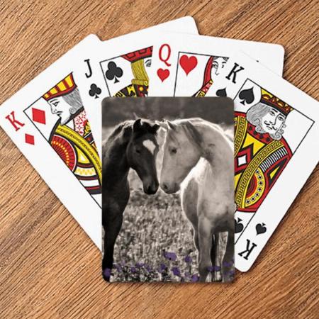 Two Horses Design Customized Photo Printed Playing Cards