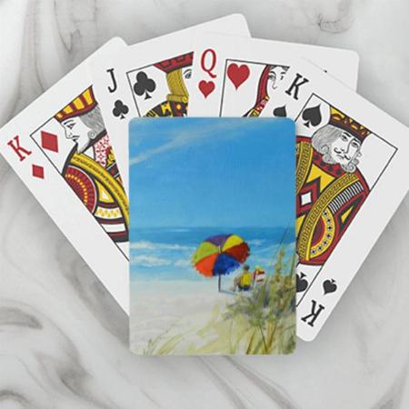 Couple Seating on The Beach Design Customized Photo Printed Playing Cards