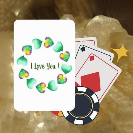 I Love You with Heart Design Customized Photo Printed Playing Cards