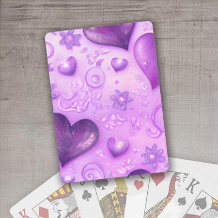 Purple Heart Design Customized Photo Printed Playing Cards