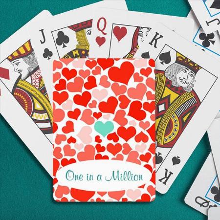 One in a Million Hearts Customized Photo Printed Playing Cards