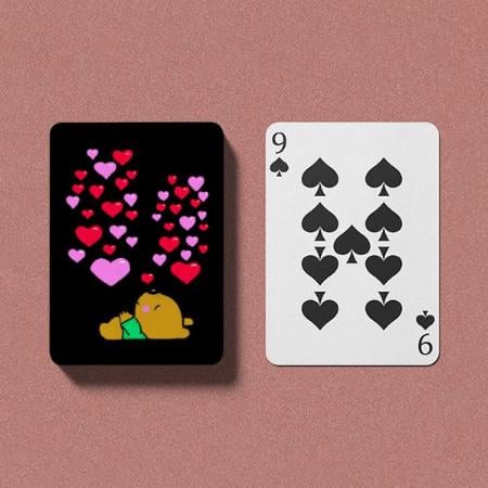 Bear with Hearts Design Customized Photo Printed Playing Cards