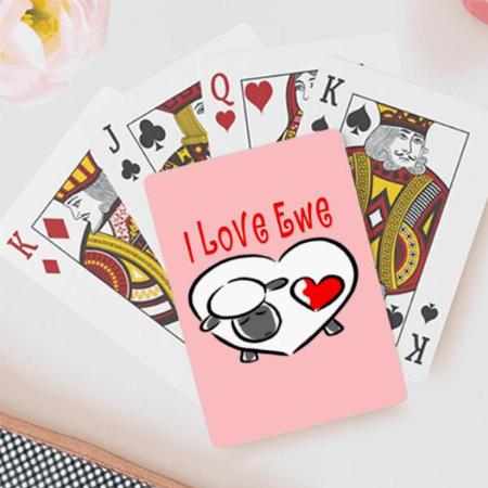 I Love Ewa Customized Photo Printed Playing Cards