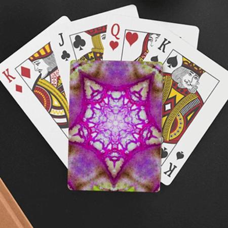 Purple Star Design Customized Photo Printed Playing Cards