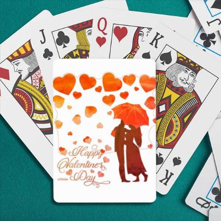 Happy Valentines Day Customized Photo Printed Playing Cards