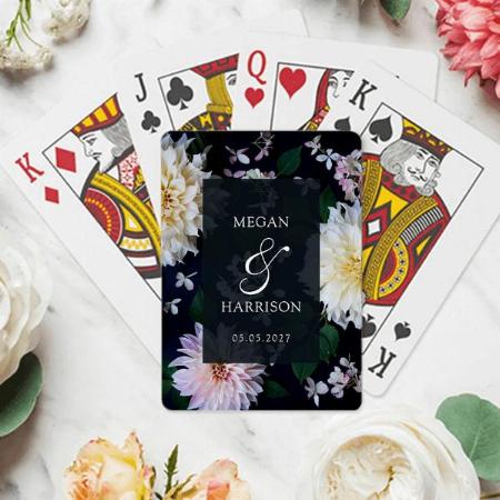 Moody Dahlia Floral Customized Photo Printed Playing Cards