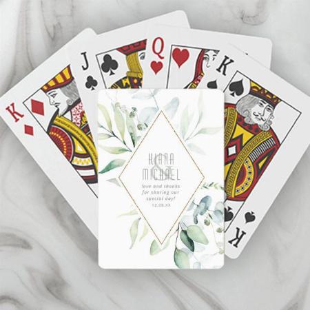 Dreamy Foliage Wedding Design Customized Photo Printed Playing Cards
