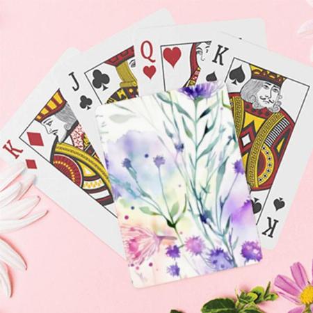Floral Watercolor Pattern Design Customized Photo Printed Playing Cards