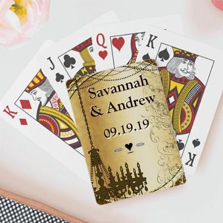 Vintage Chandelier Gold Plate Customized Photo Printed Playing Cards