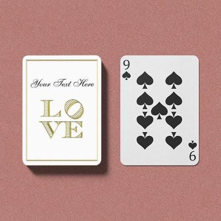 Love Graphic Text Faux Gold Customized Photo Printed Playing Cards