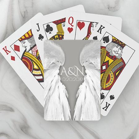 Angel Wings Wedding Customized Photo Printed Playing Cards