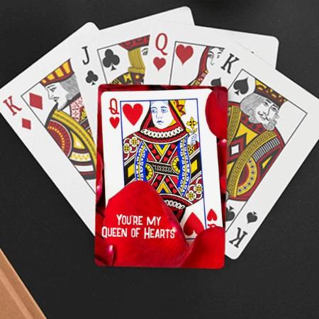 Queen of Hearts Card Customized Photo Printed Playing Cards